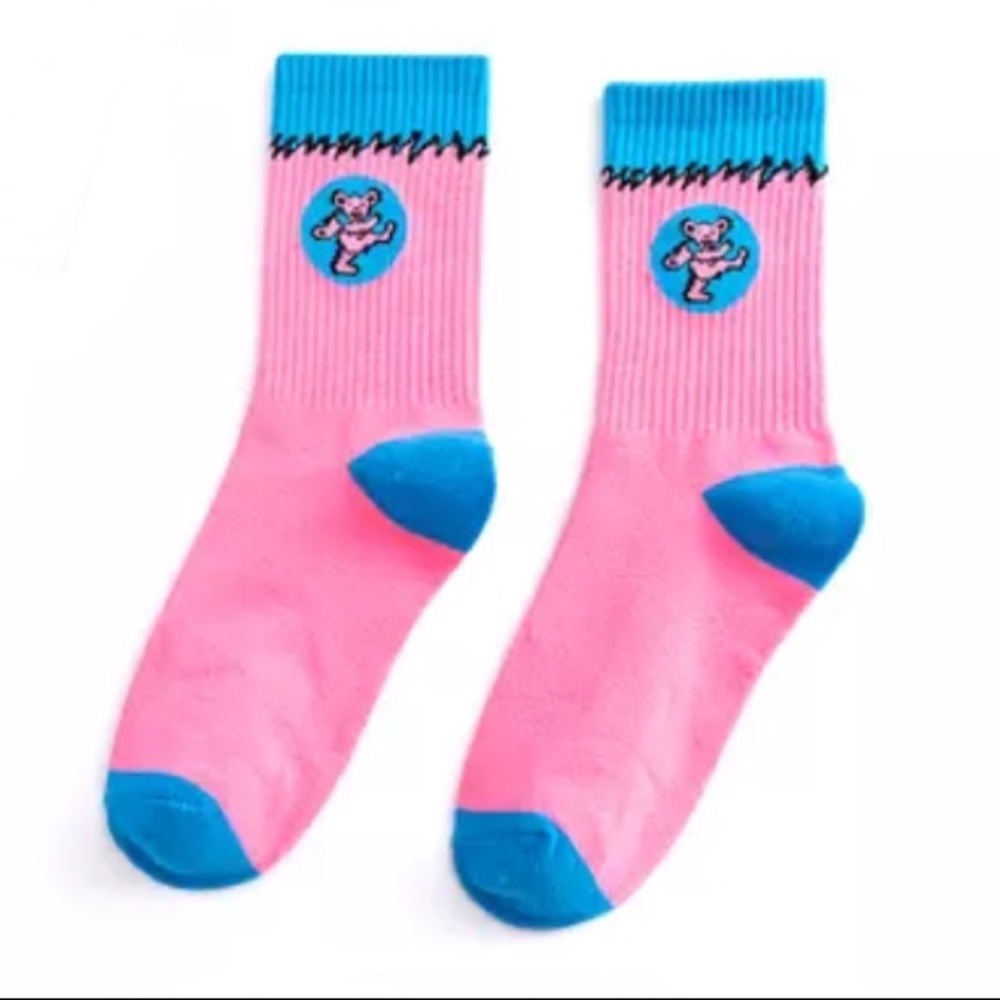 🔥Grateful Dead Marching (Dancing) Bears Pink Socks - Picture 8 of 10
